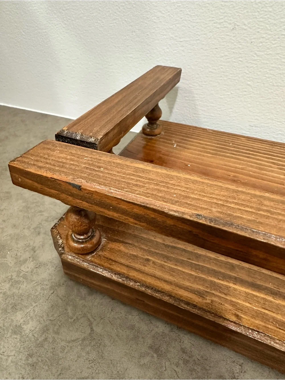 Countertop Vintage Wooden Spindle Rail Spice Rack Shelf - Brown 18 wide X 7 deep